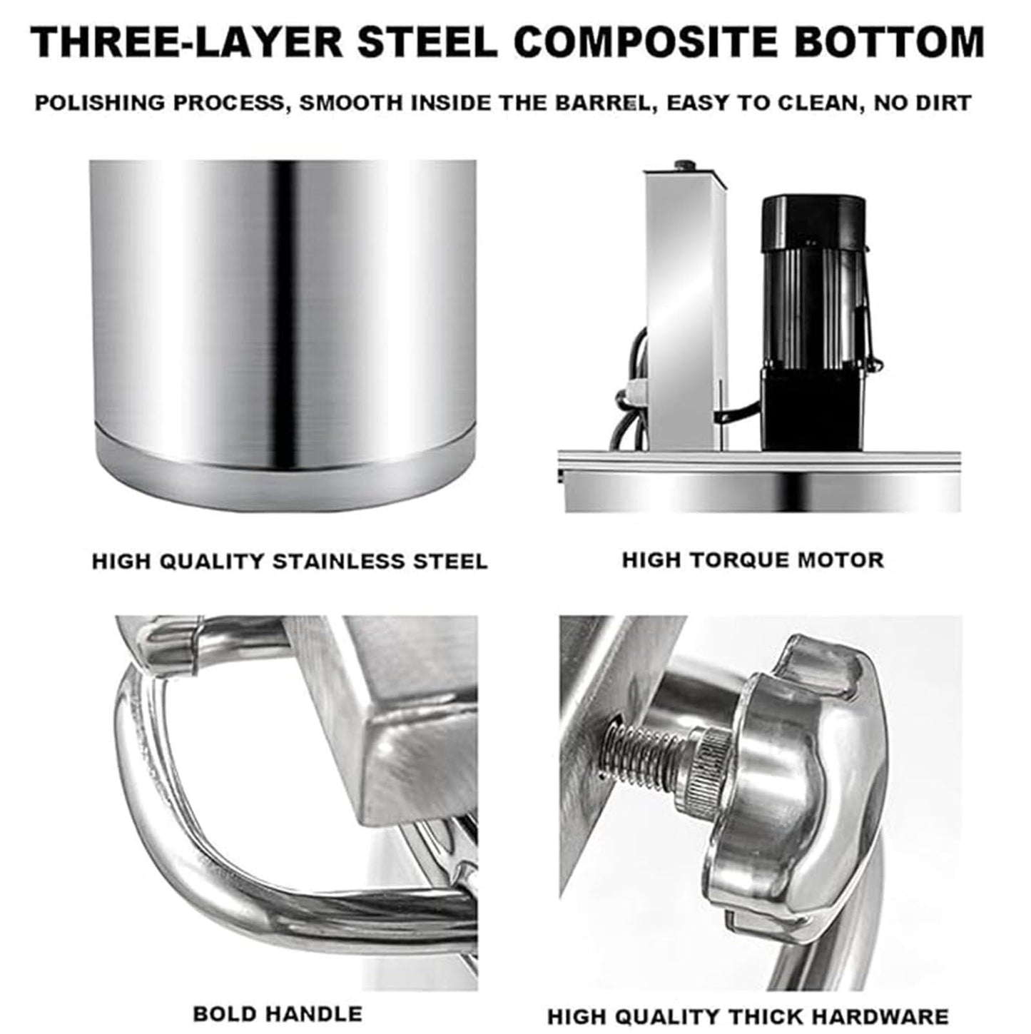 Automatic Food Mixer -Commercial Heating Mixer With 4 Blade Stirring Scraper,for Making Jam, Sauce, Filling, Hot Pot Seasoning Bottom Soup Stirre(15L)