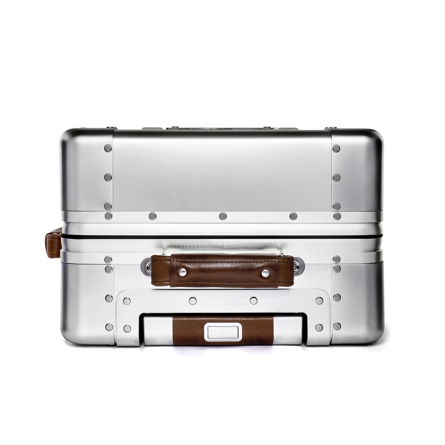 Sterling Pacific 40L Cabin Travel Case – Full Aluminum Four Wheel Carry On Luggage, Italian Leather Handles