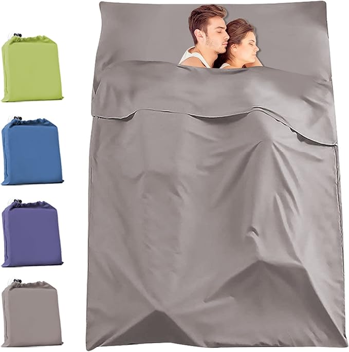 Travel and Camping Sheets Sleeping Bag Liner,Lightweight Travel Sheets for Hotel Portable Hotel Sleeping Bag Sack for Adul...