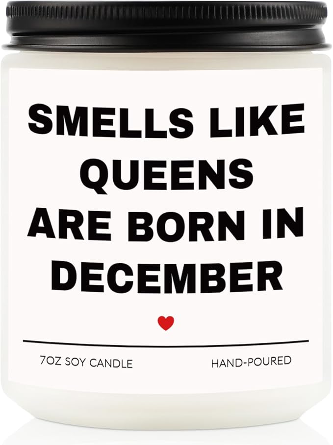 December Birthday Gifts for Women,Queens are Born in December Candle, 30th 40th 50th 60th Happy Bday Gift Idea for Bestie Friend Girl Famale Sister Mom Aunt from Child Son Daughter Husband