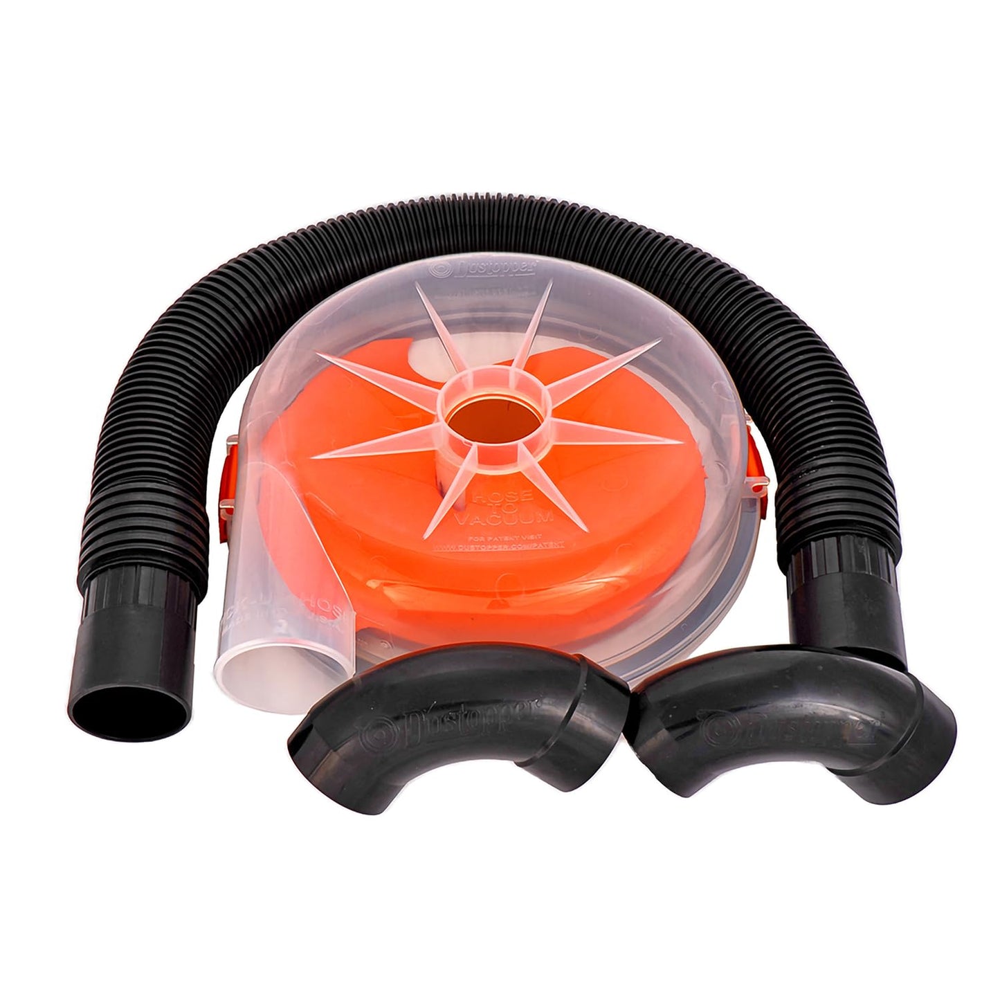 The Dustopper PRO, Low-Profile Dust Separator for Shop Wet/Dry Vacuums. Includes High-Flow 90 Degree Sweep Elbows and Connection Hose. Fits Standard 5 Gallon Buckets, Made in USA