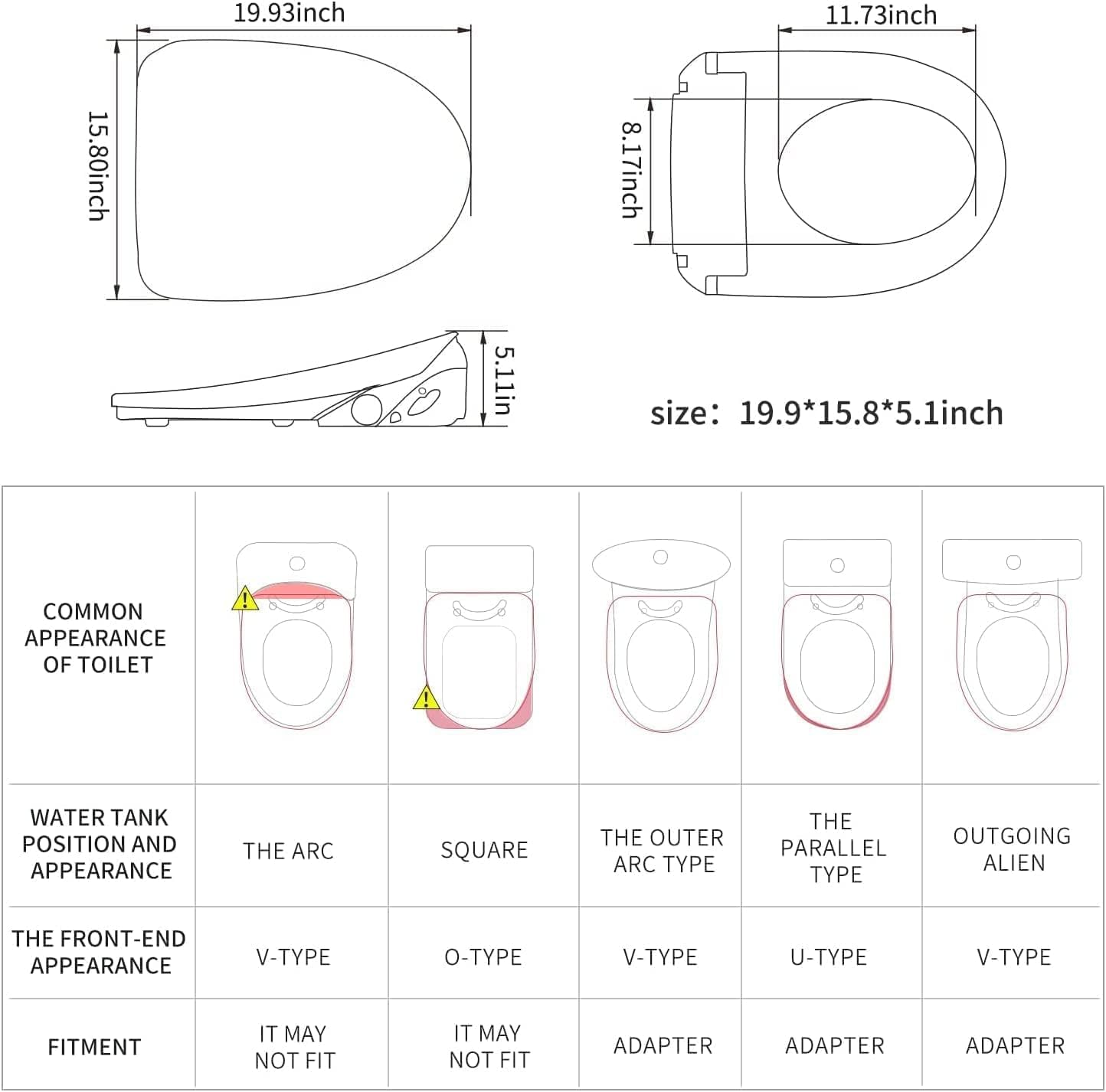Bejoan X7 Bidet Toilet Seat, Elongated Bidet Attachment for Toilet Warm Water with Soft Close, Electric Heated Bidet Seat with Water Filtration