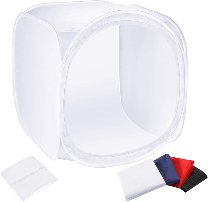 Neewer® 24x24 inch/60x60 cm Photo Studio Shooting Tent Light Cube Diffusion Soft Box Kit with 4 Colors Backdrops (Red Dark...