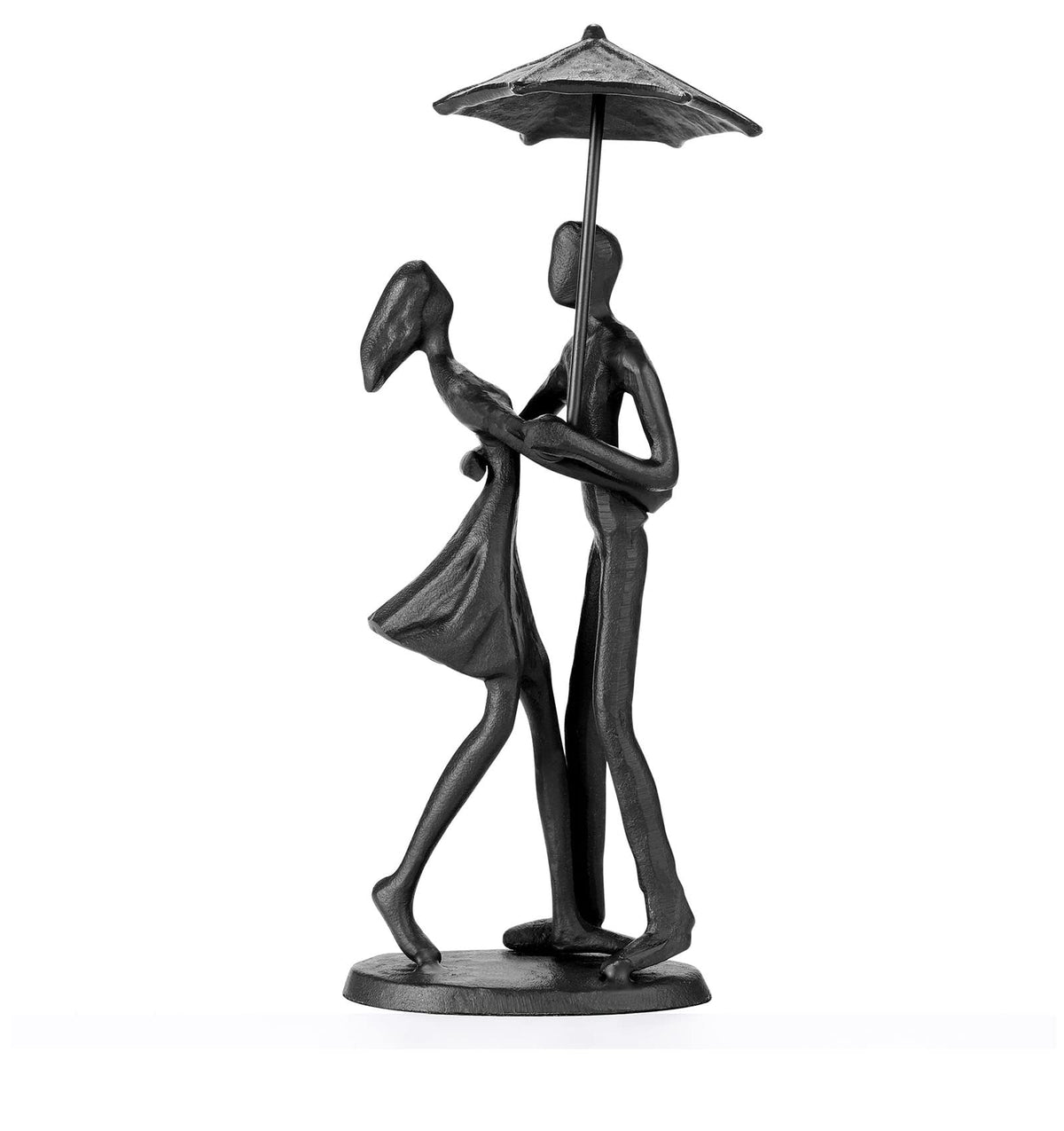 Loving Couple Under Umbrella Bronze Sculpture, Handcrafted Art Metal Statue Romantic Art Iron Statue 6th 11th 20th 40th 50th for Couple