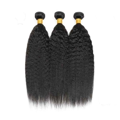 Habiliana Bundles Human Hair 20 22 24 Inch Yaki Wave Natural Human Hair Bundles 11A Unprocessed Brazilian Virgin Quick Weave Hair Extensions for Black Women