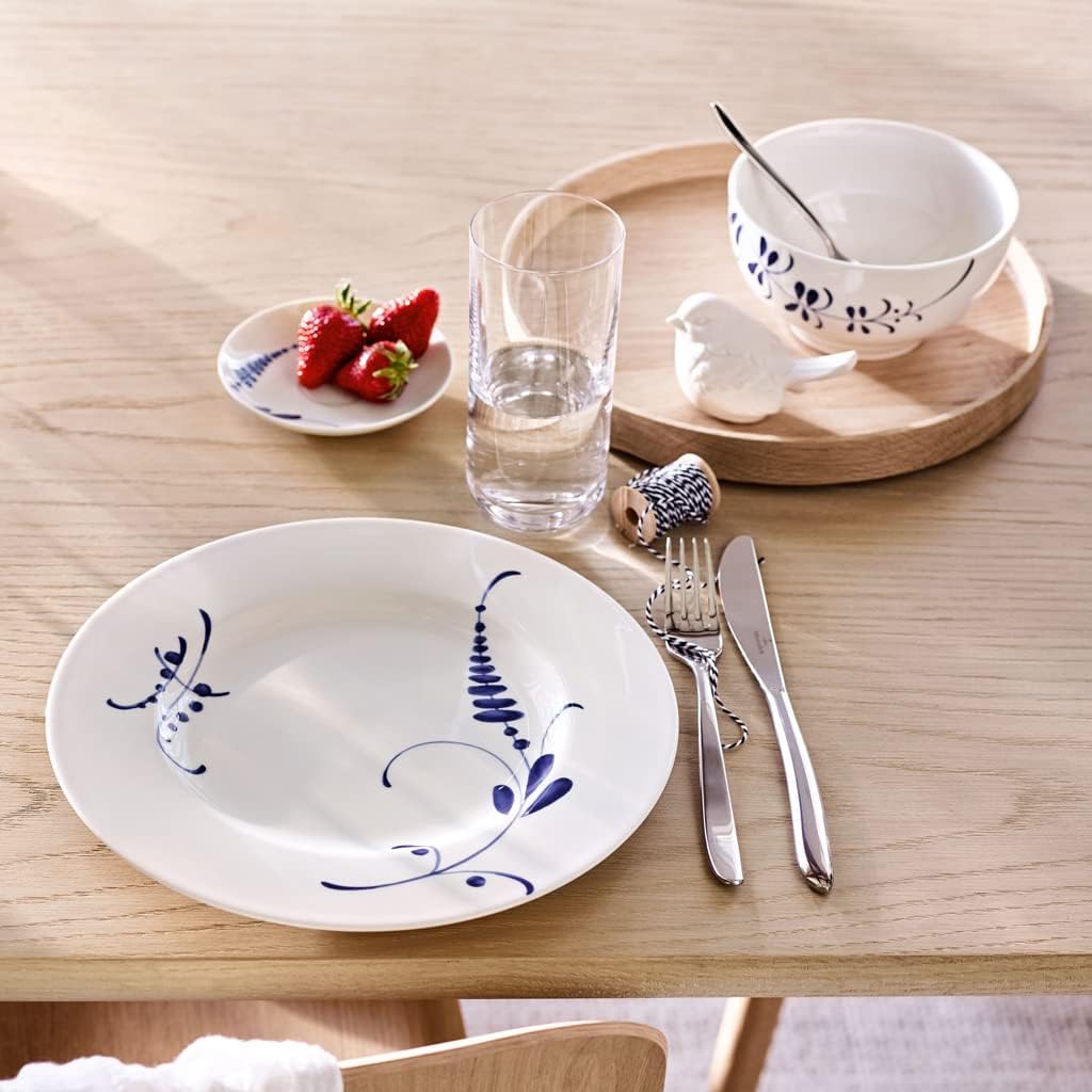 Villeroy & Boch Old Luxembourg Brindille Dinner Plate, 10.5 in, Premium Porcelain, White/Blue