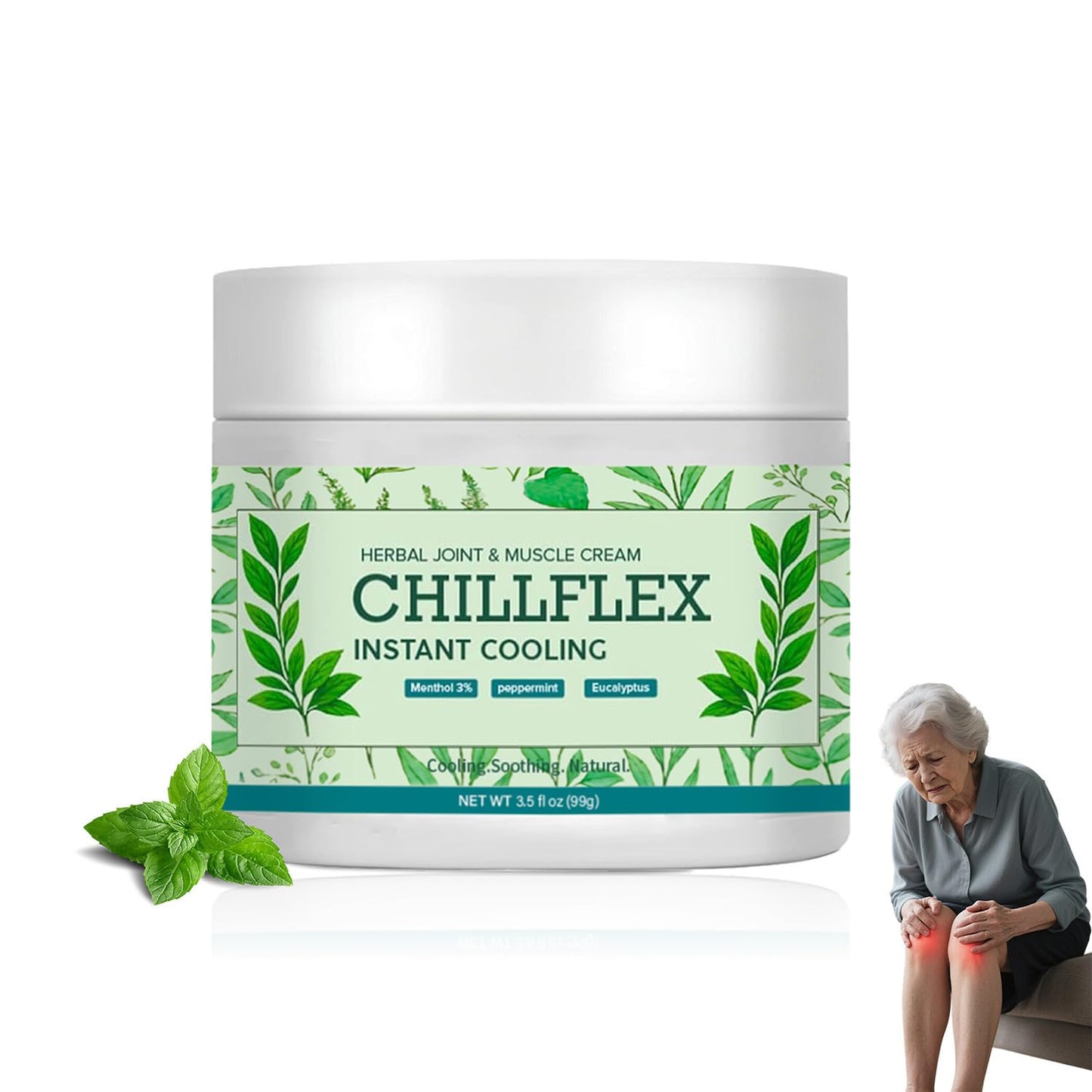 eltolent CHILLFLEX Menthol Soothing Cream, Joint Activities Throughout The Body, Cooling Soothing Ointment for Muscle, Head, Lum