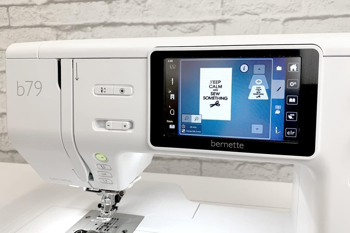 Bernette B79 Computerized Sewing and Embroidery Machine with 5-Inch Color Touchscreen, Multi-Function Knobs, 4 LEDs, and 230mm Sewing Space