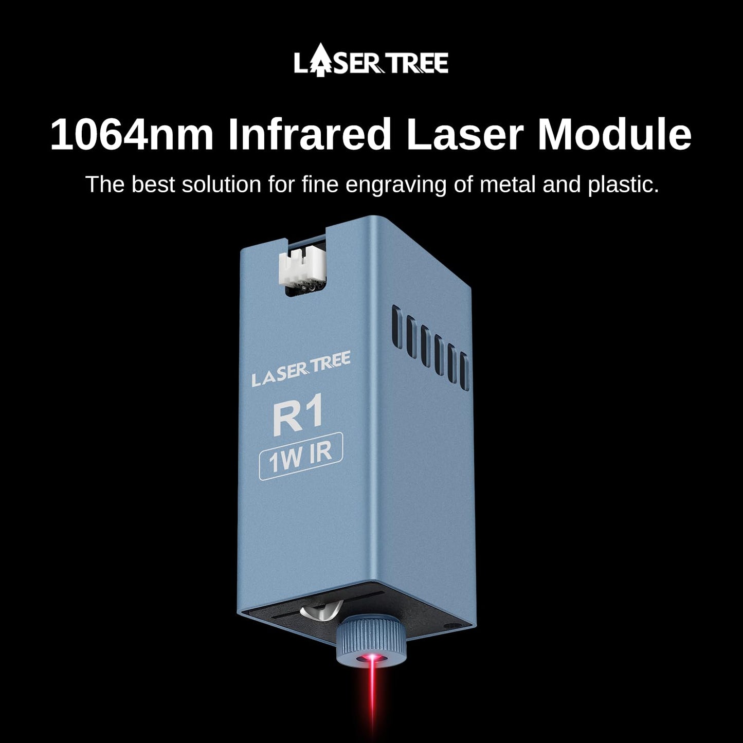 LASER TREE 1064nm Infrared Laser Module, 1W (1000mW) Output Power Laser Engraving Module for Engraving on Metal, Acrylic, Plastic - Ideal for Jewelry, Gift Making, Class4