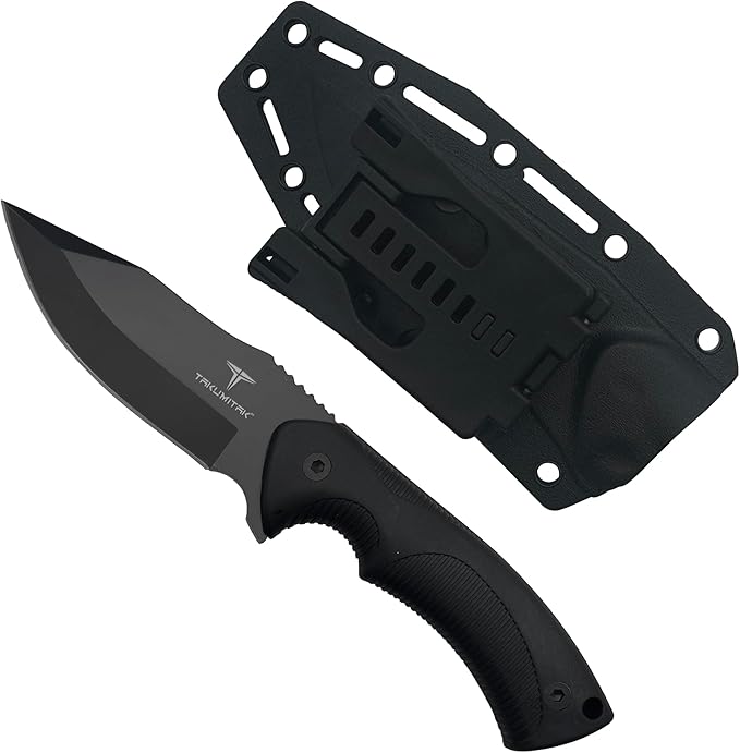 TAKUMITAK Hunting Survival Knife 9" Full Tang Fixed Blade Knives Camping Gear with Extra Set of FRN Handle Scales, MOLLE C...