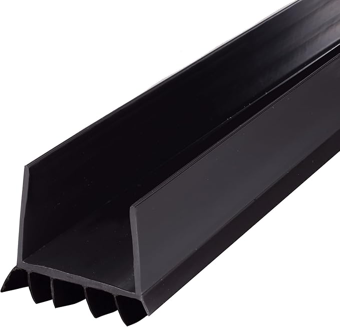 M-D Building Products Vinyl Cinch U-Shape Door Bottom Seal, Slide-On Weatherstripping Draft Stopper, Easy to Install, Fits 36” x 1-3/4” Doors, Fills 3/8”- 3/4” Gaps, 43339, Black