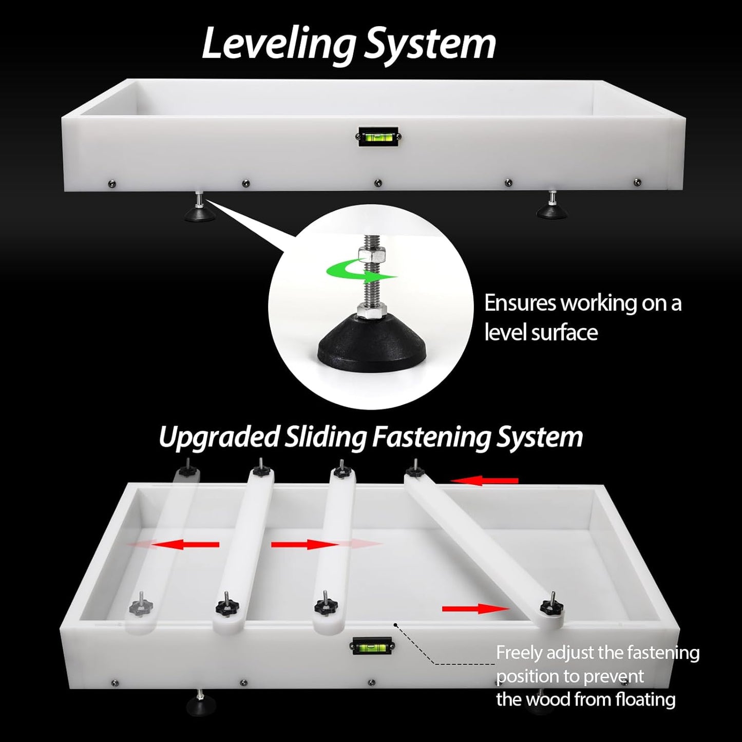 Large Reusable Epoxy Resin Mold 18×12×3 Adjustable Clamping System – Ideal Resin Molds for Coffee Tables, Trays, Cutting Boards & DIY Projects