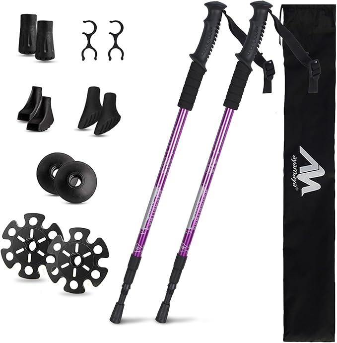 Hiking Poles - AYAMAYA Telescopic Collapsible Trekking Poles with Quick Twist Lock System - Lightweight Aluminum Alloy Tel...