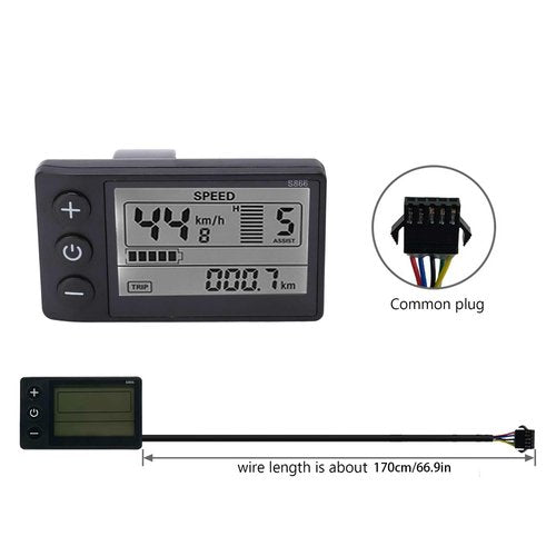 Alomejor Electric Scooter Controller Kit, Brushless Motor Control, 22A High Current, LCD Display Meter, 36/48V 500/750W, for Urban Commute, Casual Ride, Long-Distance Travel, Daily Transpor