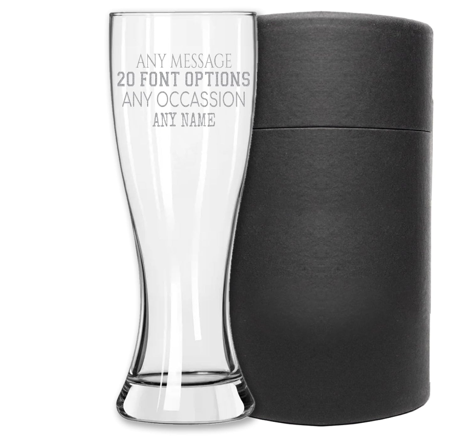Personalized Gifts for Men Etched 23oz Pilsner Beer Glass - Customized Birthday Gifts for Brother, Your Text Here, Custom Engraved Drinking Gift Him Man Father Dad, Regalos Personalizados para Hombre