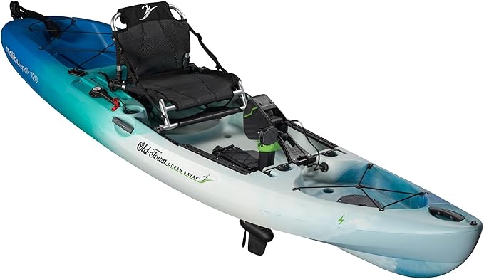 Old Town Ocean Kayak Malibu ePDL+ 120 Solo Sit-on-Top Recreational Kayak with Motor Power-Assisted Pedal and Cruise Contro...