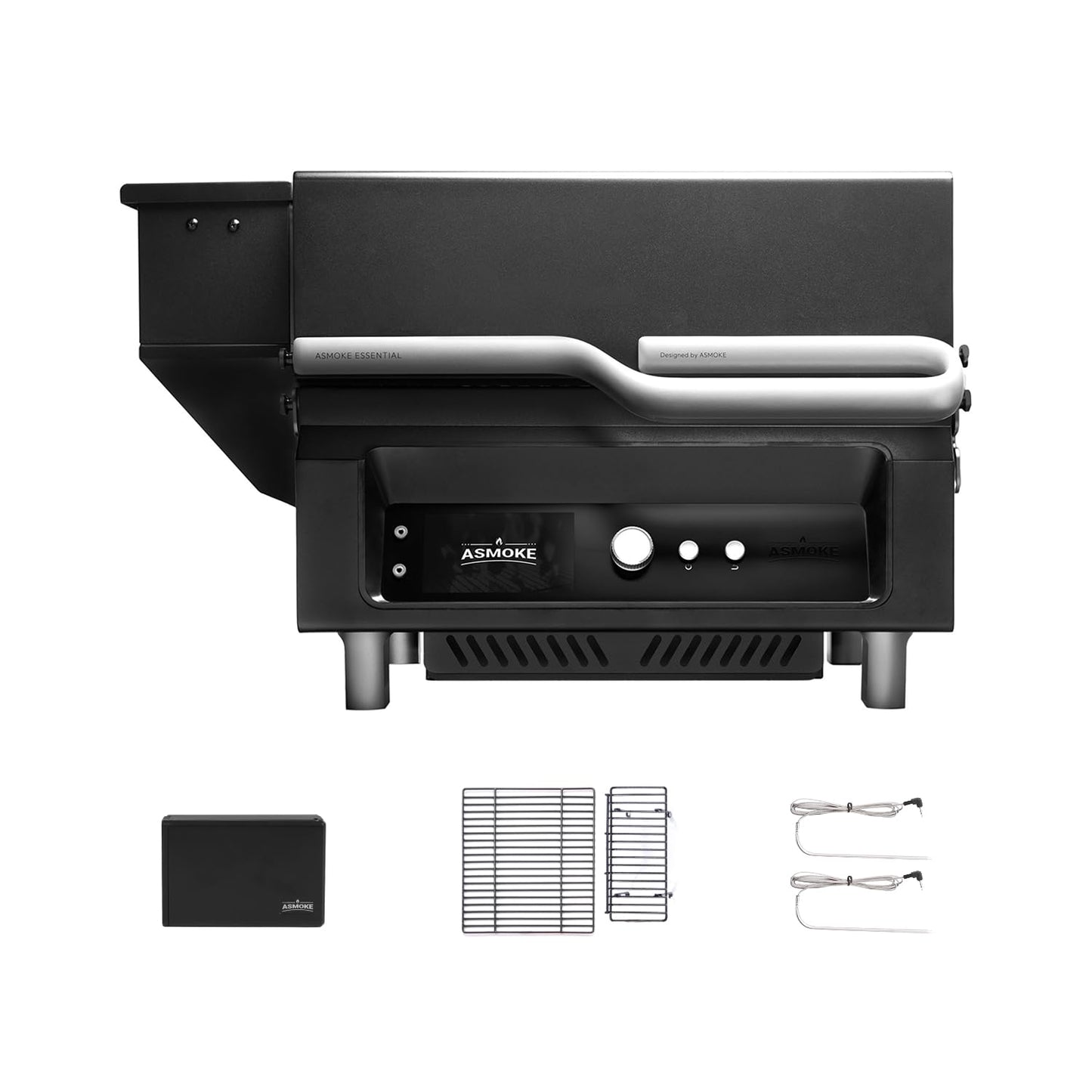 ASMOKE Smoker Guga’s Pick | Smart Portable Pellet Grill with 5" LCD Screen 8-in-1 BBQ, 8H Battery, Wi-Fi Control, 271 sq.in, ASCA Steam Tech, PIN Precision Temp Fit for Camping, Family Outdoor Cooking