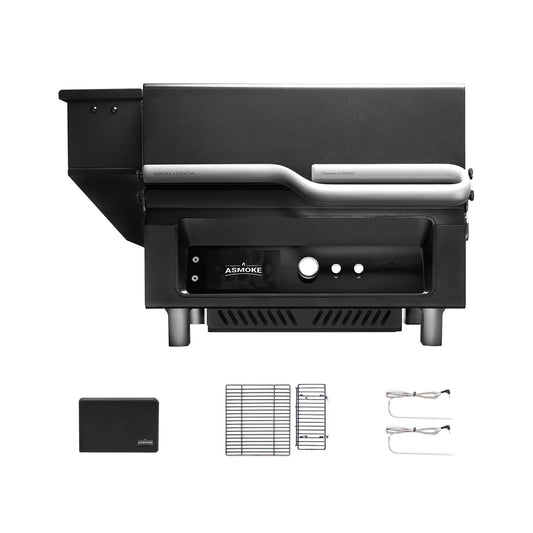 ASMOKE Smoker Guga’s Pick | Smart Portable Pellet Grill with 5" LCD Screen 8-in-1 BBQ, 8H Battery, Wi-Fi Control, 271 sq.in, ASCA Steam Tech, PIN Precision Temp Fit for Camping, Family Outdoor Cooking