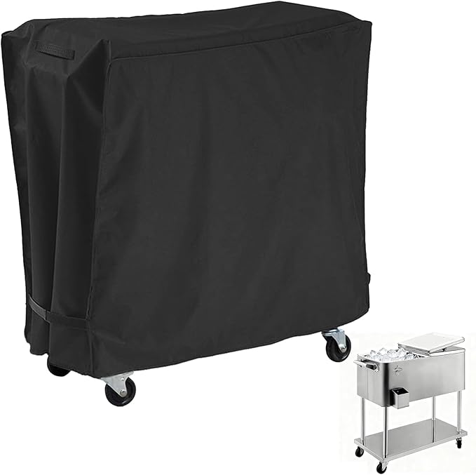 AKEfit Patio Cooler Cart Cover,Waterproof Ice Chest Cart Cover Fits 65-80 Quart Patio Party Ice Chest Rolling Cooler,43''L...