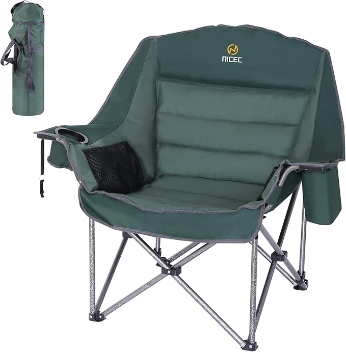 Nice C Camping Chairs, Oversized XL Padded Camping Chair, Outdoor Chair, Camp Chair, Lounge Chair, Wide&Thick, Heavy Duty ...