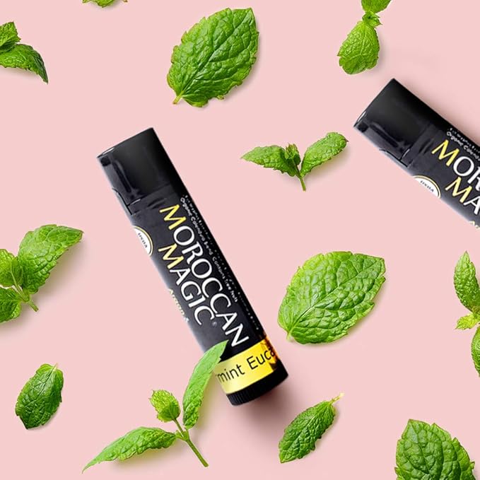 Moroccan Magic Men M3 Organic Peppermint Lip Balm 3 Pack | Ultra-Hydrating & Moisturizing | Natural Mint Lip Repair for Dry Lips | Non-Toxic | Organic Lip Balm for Men