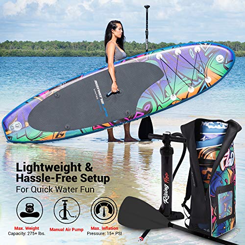 SereneLife Inflatable Stand Up Paddle Boardwith Premium SUP Accessories & Carry Bag | Wide Stance & Serene Life Digital El...
