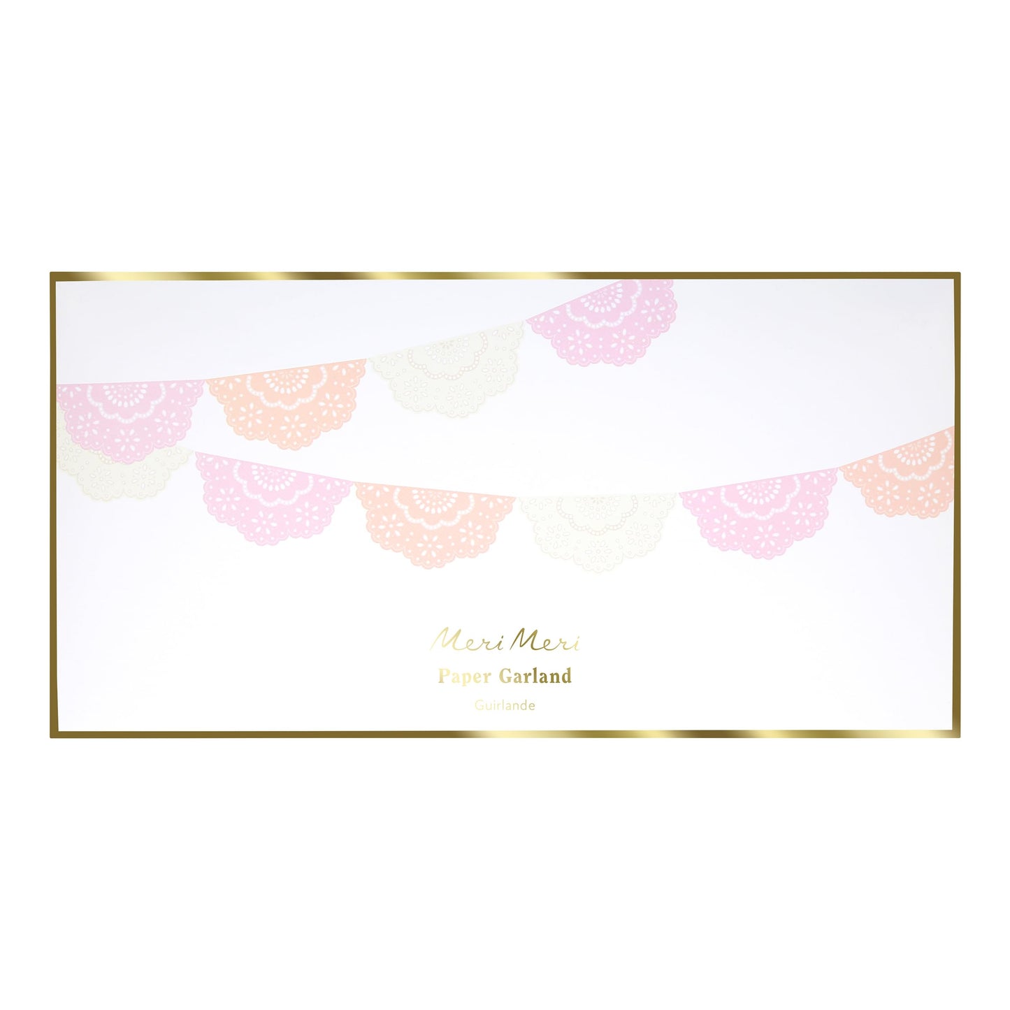 Meri Meri Broderie Anglaise Lace Pennant Banner (Pack of 1), 12.5' Party Banner Including Excess Cord, Meri Meri Party Banner, Reusable