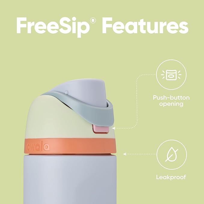 Owala FreeSip Insulated Stainless Steel Water Bottle with Straw for Sports, Travel, and School BPA-Free Sports Water Bottle, 24 oz, Beach House