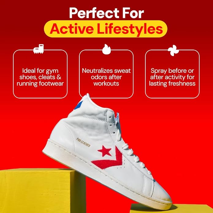 Shoe Deodorizer – Eliminate Smelly Shoes Fast – Strong Sneaker Odor Fighter – Long-Lasting Shoe Freshener Inserts for Gym Bags, Lockers, Closets & Sports Gear