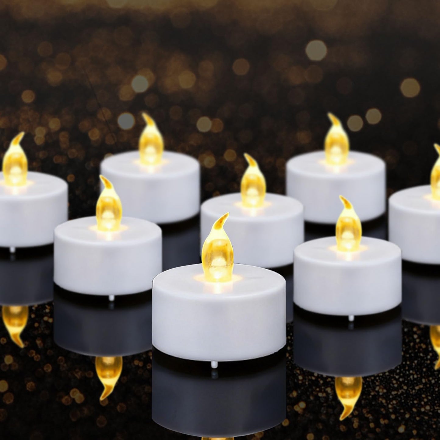 Boakboary Tea Lights Flameless Battery Operated Candles-200Pack LED Flickering Votive Candle Long Lasting 200 Hours, Realistic and Bright for Seasonal Festive Celebrations Decoration (Warm Yellow)