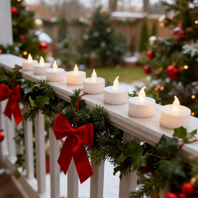 YIWER Flameless Tea Lights Candles - Realistic LED Flickering Operated Tea Lights Battery Tealights Long Lasting Electric Fake Candles in Warm White 200pcs Decoration for Party and Gifts Ideas