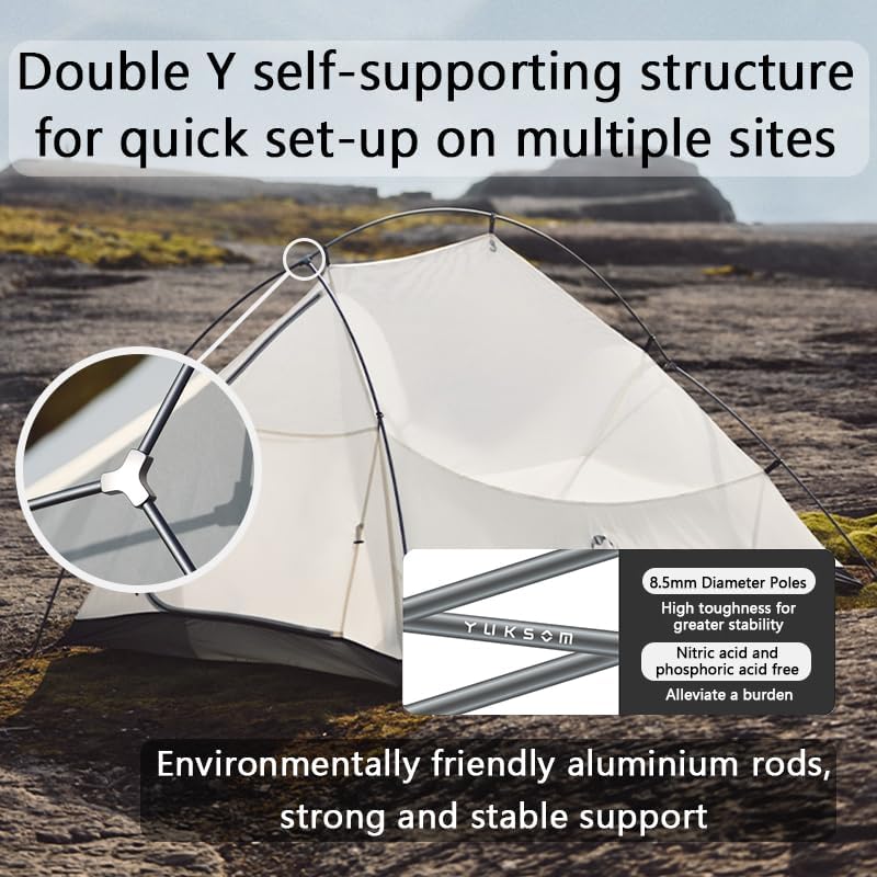 Naturehike Cloud up Pro Camping Tent, 1/2/3 Person Ultralight Hiking Tent, Waterproof Backpacking Tent for One Man, Free S...