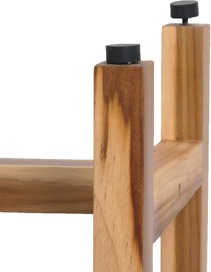 EcoDecors 30" Eleganto Teak Shower Bench – Full-Size Waterproof Bathroom Seat | for Adults & Seniors | Spa-Style Teak Stool | Non-Slip Adustable Height Feet | Elegance & Safety | 250 Pound Capacity