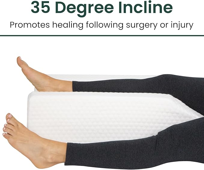 Xtra-Comfort Leg Elevation Pillow- Leg Wedge for Knee, Swelling, Elevation, After Surgery Must Haves - Post Surgery, Knee Pain Relief - Breathable for Knee, Ankle and Foot - Improve Blood Circulation