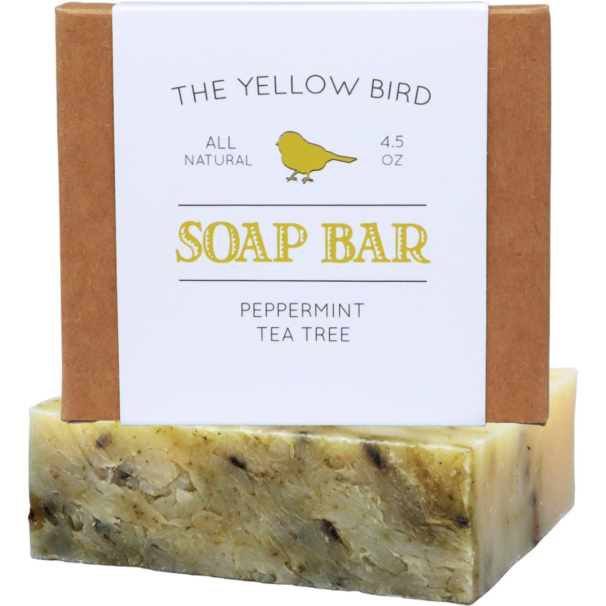 The Yellow Bird Peppermint Tea Tree Soap Bar. Made In USA with All Natural & Organic Ingredients. Pure Essential Oils. Sensitive