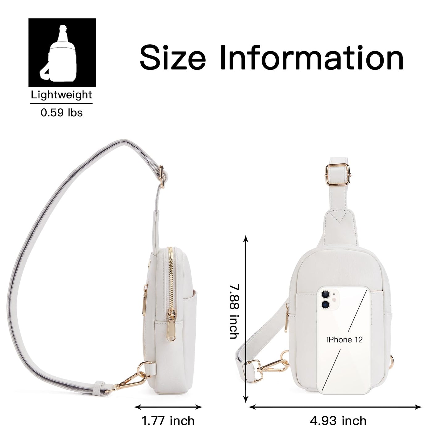 Telena Small Sling Bag for Women Leather Crossbody Bag for Women White