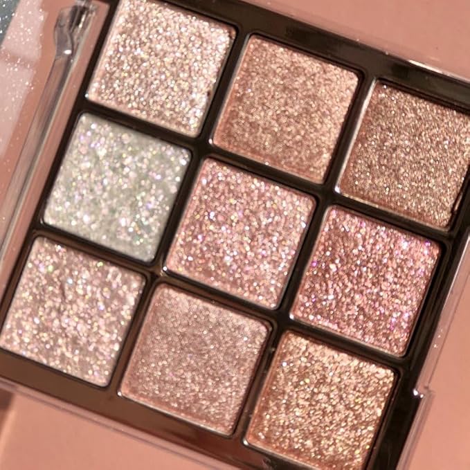 Kayswang 9 Colors Glitter Eyeshadow Makeup Palette, Eye Shadow Powder，Matte High Pigmented Colorful,Creamy Texture, Long LastingEyeshadow Powder Cosmetics,Natural Waterproof (14#)