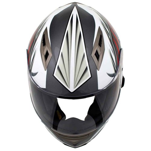 Milwaukee Helmets H520 Titanium and Red Chit-Chat Full Face Wireless Motorcycle Helmet-Stream Music-Phone Calls - Large