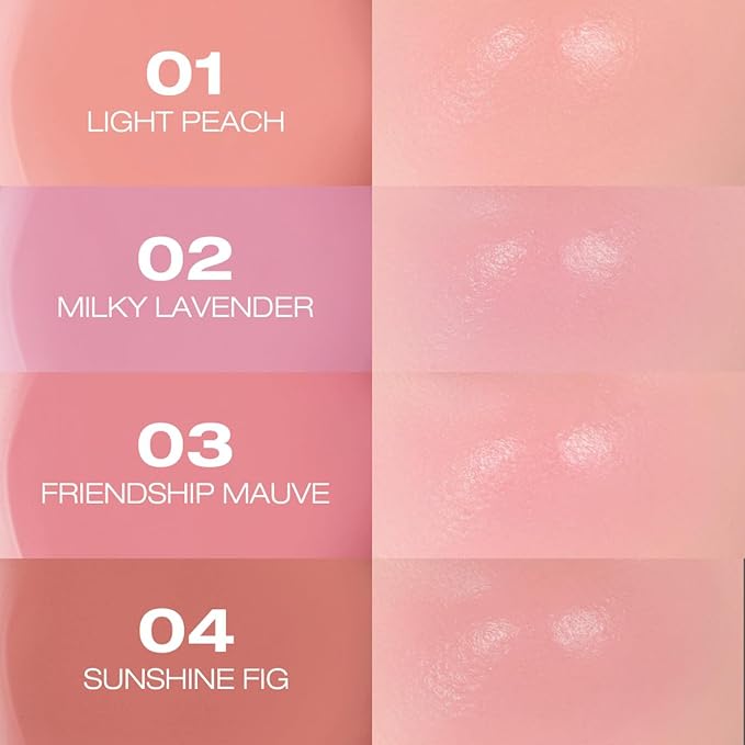 PERIPERA SYRUPY TOK CHEEK, Liquid Blush, Dewy Finish and Hydrates All day, Soft Velvet Texture Face Cheek Tint (10 PALE LAVENDER, One Size)