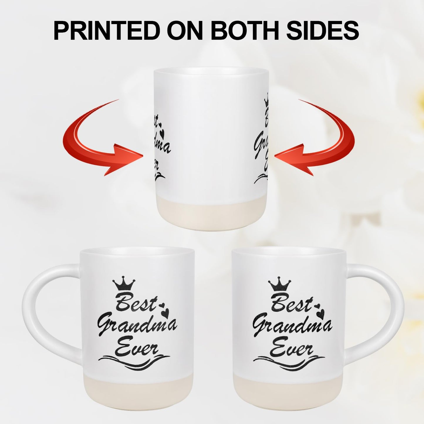 Cabtnca Best Grandma and Grandpa Mugs - Gifts for Grandparents From Grandkids, Christmas and Grandparents Day - 16 Oz