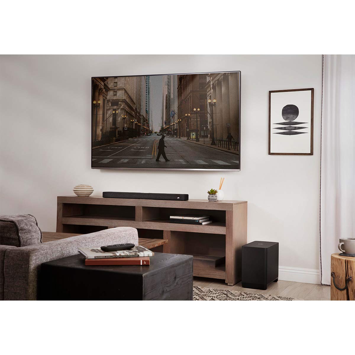 Polk Audio React 7" Wireless Subwoofer- Designed to Add Deep, Impactful Bass to Polk React Soundbar, Bass Adjust EQ, TV Speaker, Amazon Alexa Compatible