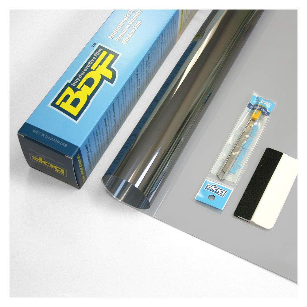 BDF HNC70 Window Film Premium Heat Control and Energy Saving, Chrome (Very Light) - 24in X 15ft