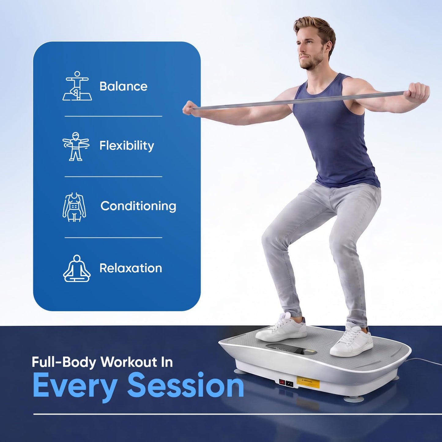 WeightWorld Vibration Plate Exercise Machine for Flexibility, Balance & Relaxation | Built-in Bluetooth, Auto & Manual Mode Vibration Plate Machine | Shake Board for Full-Body Home Workouts