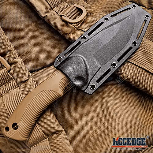 KCCEDGE BEST CUTLERY SOURCE Tactical Knife Hunting Knife Survival Knife 9" Full Tang Fixed Blade Knives Camping Accessorie...