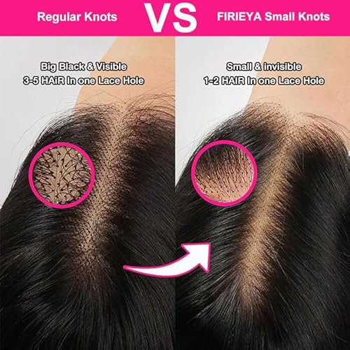 FIRIEYA 13x4 Deep Wave Lace Front Wigs Human Hair 180% Density Glueless HD Transparent Lace Frontal Human Hair Wigs Pre-Plucked with Baby Hair Natural Color (20inch, Natural Black)