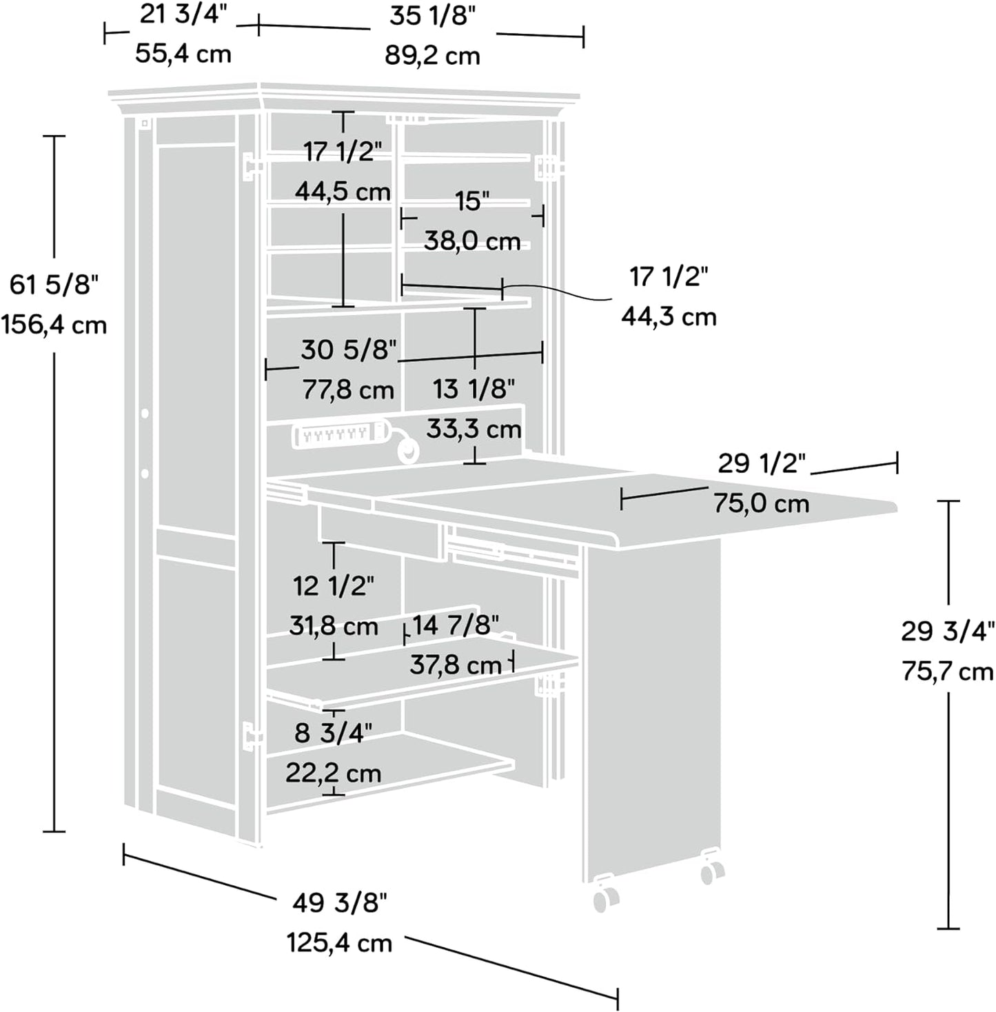 Sauder Miscellaneous Storage Craft & Sewing Armoire, Dakota Oak Finish