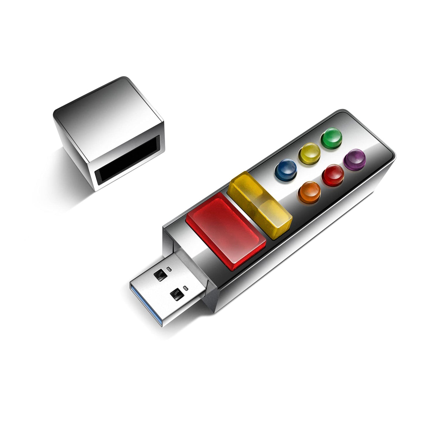 Retro Usb Light Up Memory Stick, Flash Drive W/Led 1950S Retro Sci-Fi Space Age Action And Totally Cool Storage/Gift Box (Matte