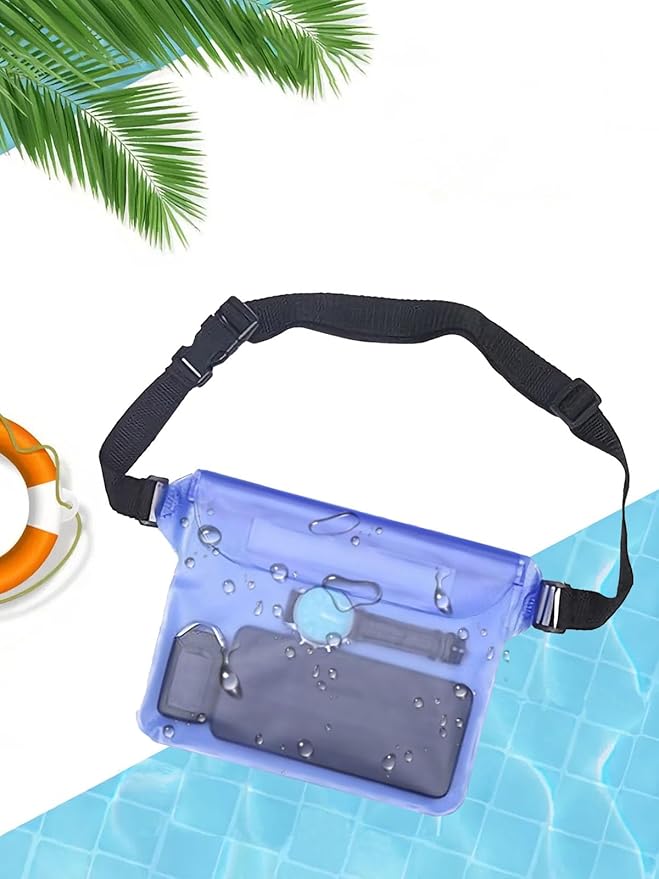 Waterproof Waist Pouch, Screen Touch Sensitive Waterproof Dry Bag with Adjustable Waist Strap, Keep Your Phone Dry for Swi...