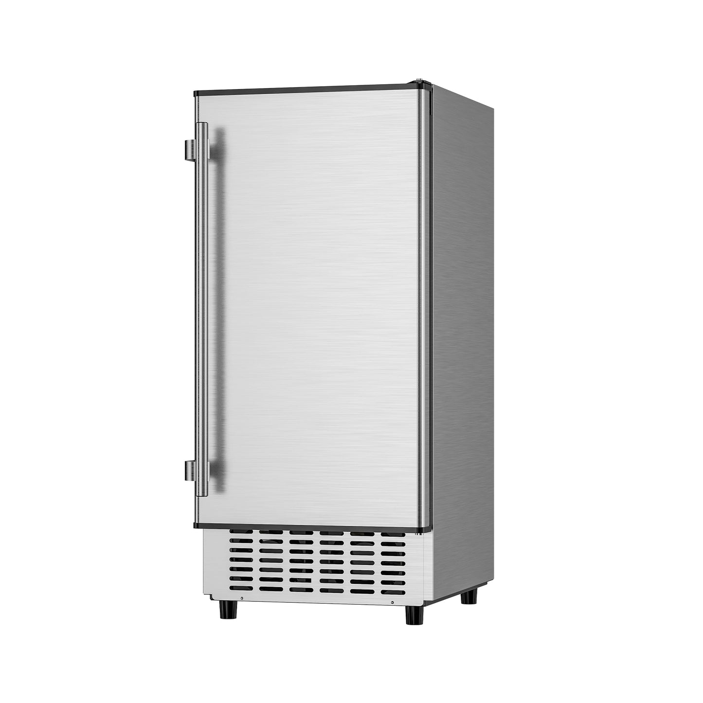 Coolake 15" Commercial Under Counter Ice Maker, 100Lbs/Day Outdoor Ice Maker with 30 Lbs Storage, Stainless Steel Gravity Drainage Freestanding Built-in Ice Machine for Home Bar Garage Kitchen
