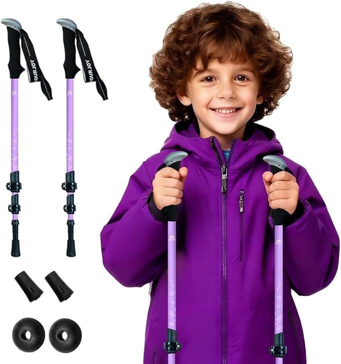 Yourjoy Hiking Trekking Poles, 2 Pack Anti Shock, Adjustable, Collapsible Hiking Poles for Trekking or Walking, Lightweigh...